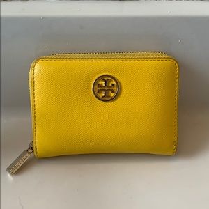 Tory Burch yellow zip wallet